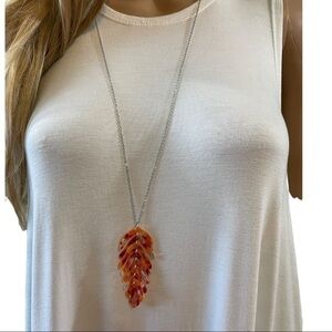 PAPARAZZI orange necklace & sliver earrings set